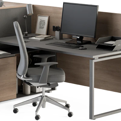 Employee Set Wood and Grey - Office Furniture 250 — Вид 3