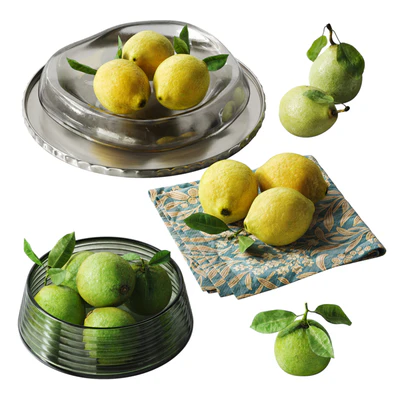 Fruits in bowls lemon lime pear stv020. — Ver 4