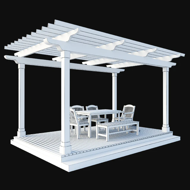 Pergola with garden furniture — Descargar