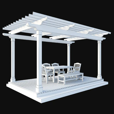 Pergola with garden furniture — Ver 3