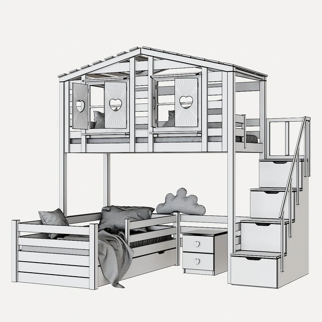 Children's 2-level bed lodge Bilbao set 2 — Скачать