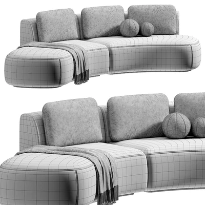 Pebble Boucle Curved Modular Sofa by deluxdeco — Ver 3
