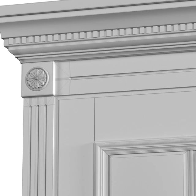 Межкомнатная белая дверь в классическом стиле со стеклом. Classic interior door — Скачать