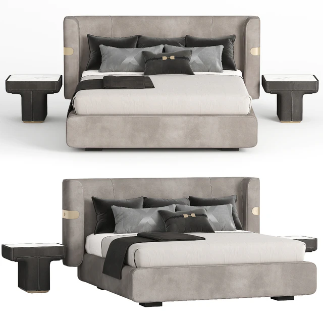 Bed and bedside table Mi bed Longhi — Descargar