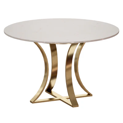 Damen 48 "White Marble Top Dining Table (Crate and Barrel) — Ver 1