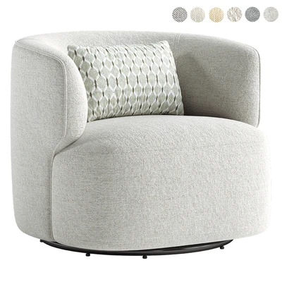 Bernado Upholstered Swivel Barrel Chair — Ver 3