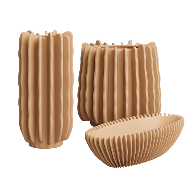 Stoneware vase, plant pot, bowl and candle holder set H&M Home — Descargar