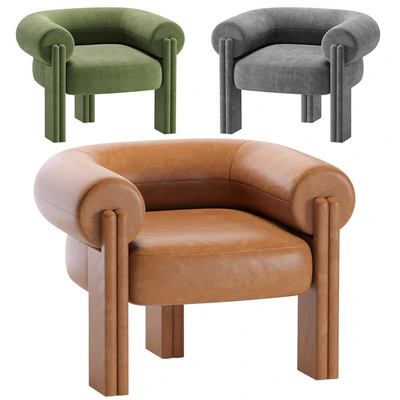 Sevigne Armchair X Metaphores STUDIOPARISIEN Velvet and Leather — Ver 3