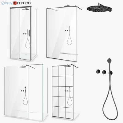 Set of shower cabins Radaway set 47 — Ver 1