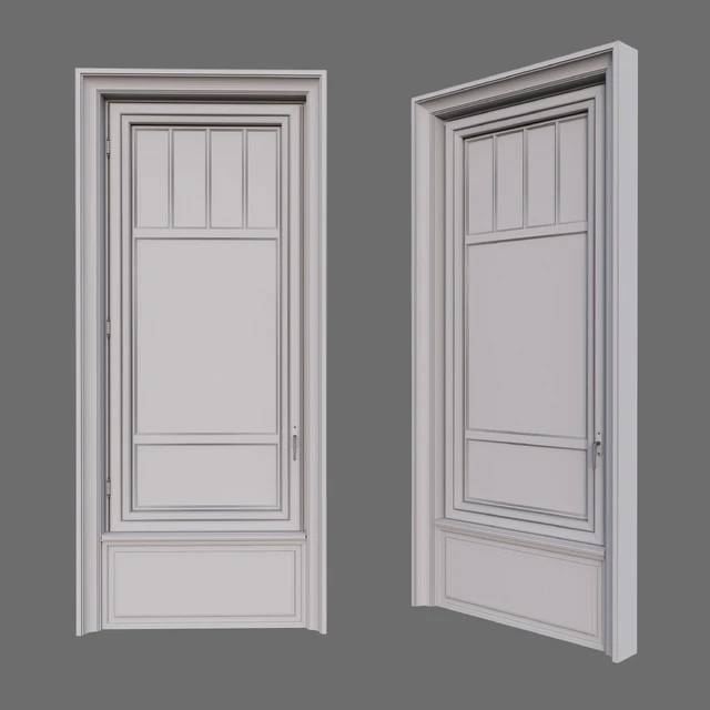 A window in the classical style. The material is dark wood. — Descargar