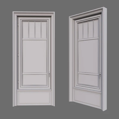 A window in the classical style. The material is dark wood. — Ver 3