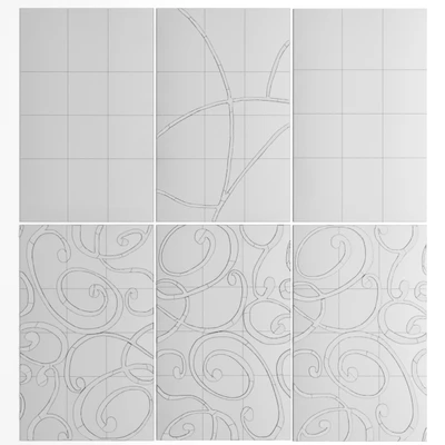 Carpet collection of 6 pieces, carpet set, rug, pattern, abstraction — Ver 2