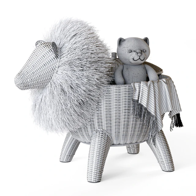RATTAN ANIMAL BASKET LION Restoration Hardware — Скачать