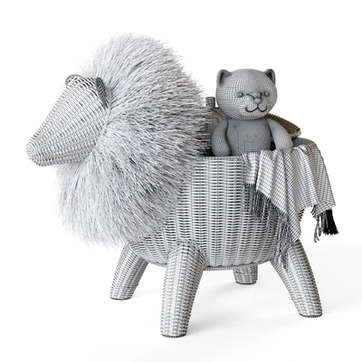 RATTAN ANIMAL BASKET LION Restoration Hardware — Вид 3