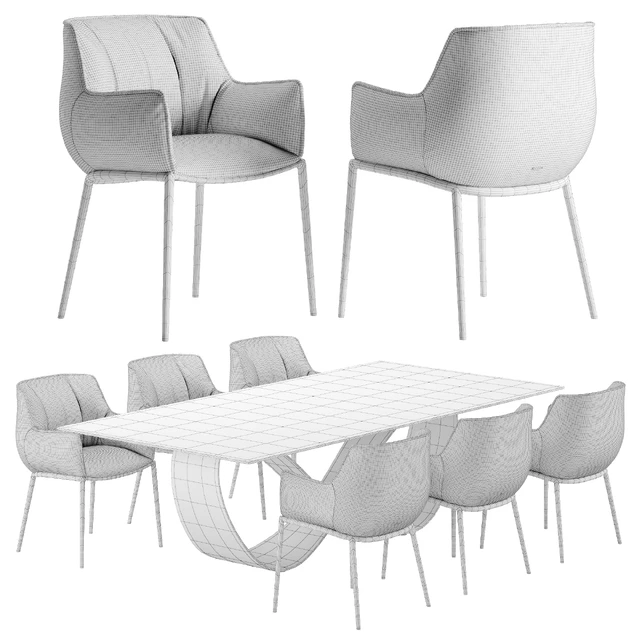 Cattelan Italia Butterfly table Rhonda chair set — Скачать