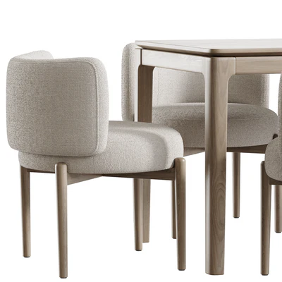Kim chair beige and MILFORD extendable dining table by skdesign — Ver 2