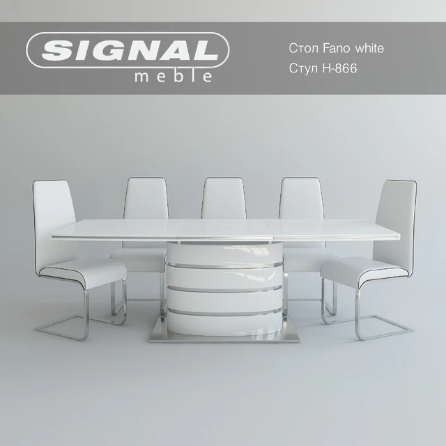 Стол FANO sonoma/white Стул Н-866 Signal — Скачать