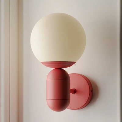 Orb Shade Child Bedroom Wall Light Blue — Ver 1