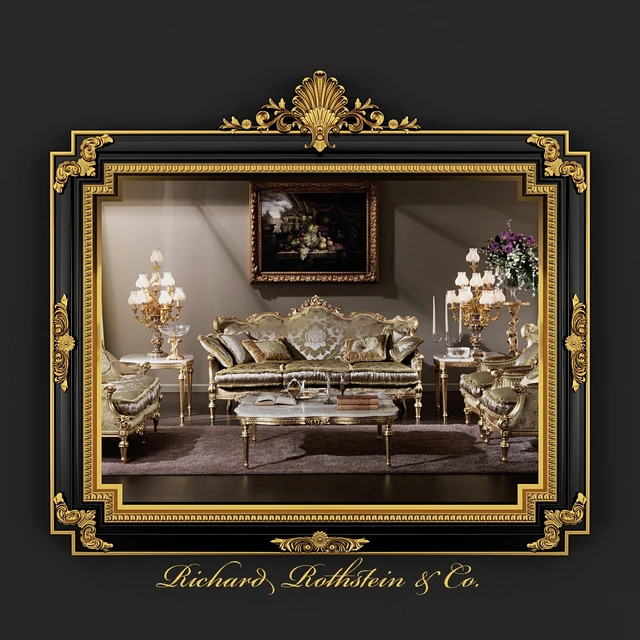 Classic Regency Style Black and Gold Mirror — Descargar