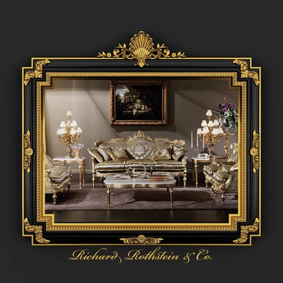 Classic Regency Style Black and Gold Mirror — Ver 1