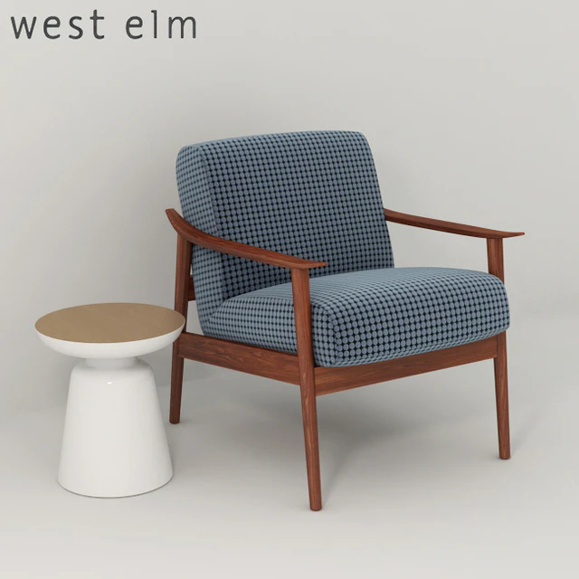 West Elm. Mid-Century Show Wood Upholstered Chair + Martini Two Tone Side Table — Descargar