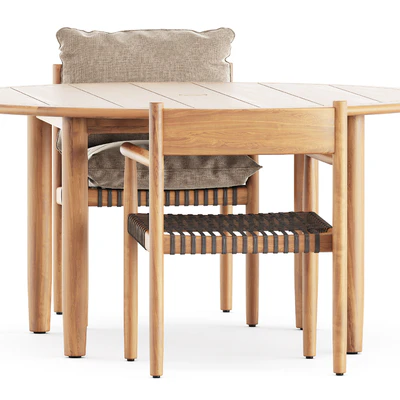 Tibbo Armchair and dining round table by Dedon — Вид 2
