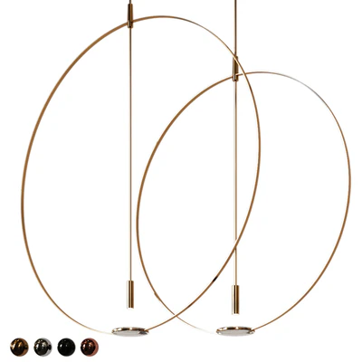 Giustini and Stagetti MAGNIFIER CEILING LAMP Gold, Black, Chrome, Bromze — Ver 1