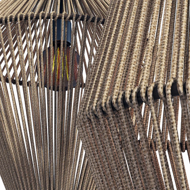 Lamp wood rattan wicker Cone / Chandeliers rattan cone — Descargar