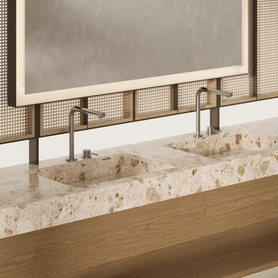 Bathroom furniture with light wall — Ver 3