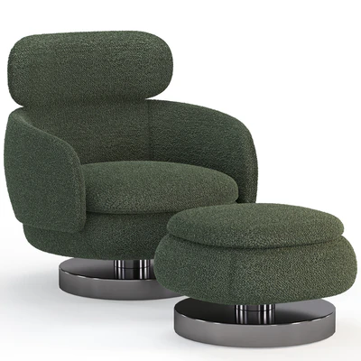 Armchair with ottoman from the Minotti factory Vivienne series — Ver 6