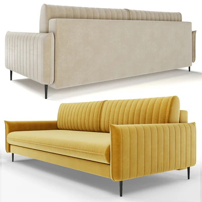Прямой диван Сваут Velvet Beige/Mustard/Grey Barhat Blue/Emerland от Диванру — Вид 2