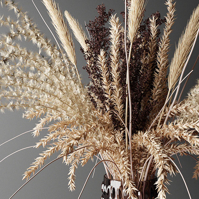 Dry bouquet in the decorative vase | Bouquet of dried flowers in a decorative vase — Descargar