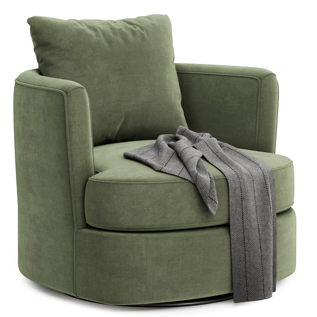 Zarren Upholstered Swivel Barrel Chair — Descargar