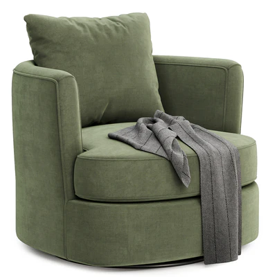 Zarren Upholstered Swivel Barrel Chair — Ver 3