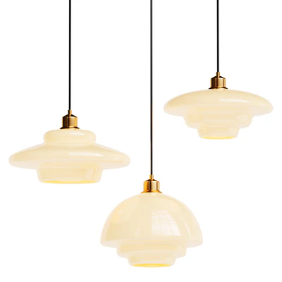 Mid Century Art Milk White Glass Pendant Light — Ver 1