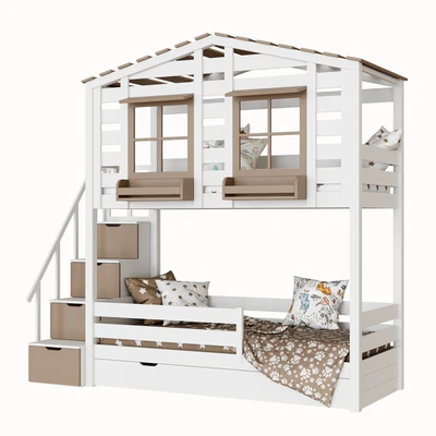 Children's 2-level bed lodge Bilbao — Ver 2
