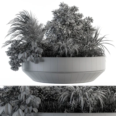 Outdoor Plants tree in Concrete Pot - Set 144 — Вид 4