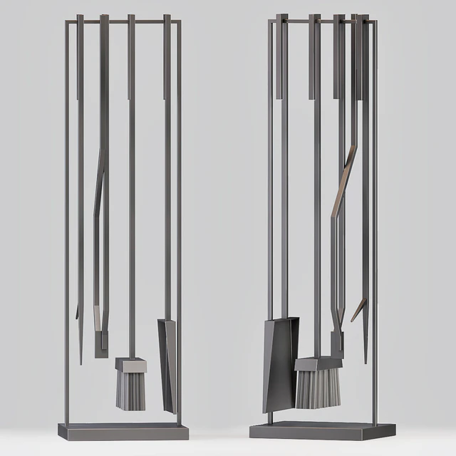 Cb2 4 Piece Bend Raw Steel Standing Fireplace Tool Set — Descargar