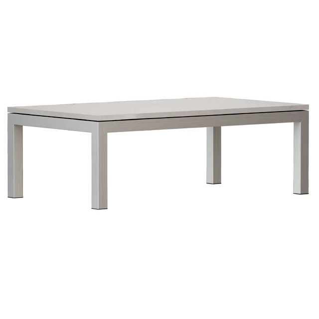 Parsons White Marble Top / Stainless Steel Base 48x28 Small Rectangular Coffee Table (Crate and Barrel) — Descargar