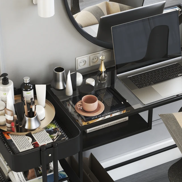 IKEA VITTSJO dressing table with ODGER chair and RASKOG cart — Descargar
