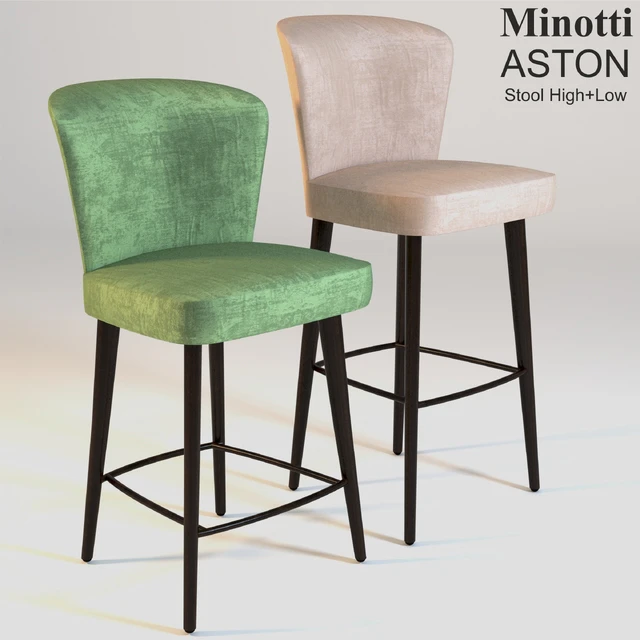 Minotti ASTON STOOL HIGH + LOW — Descargar