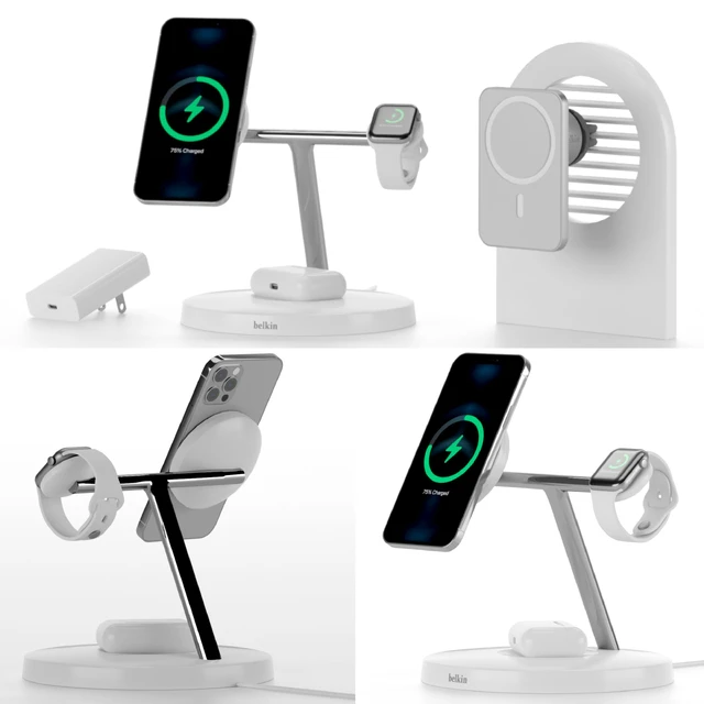 3-in-1 Wireless Charger with MagSafe for iPhone 12 Pro, Apple Watch and AirPods PRO Car Air Vent Mount with MagSafe — Descargar