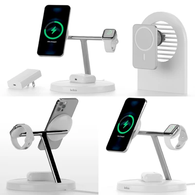 3-in-1 Wireless Charger with MagSafe for iPhone 12 Pro, Apple Watch and AirPods PRO Car Air Vent Mount with MagSafe — Ver 1