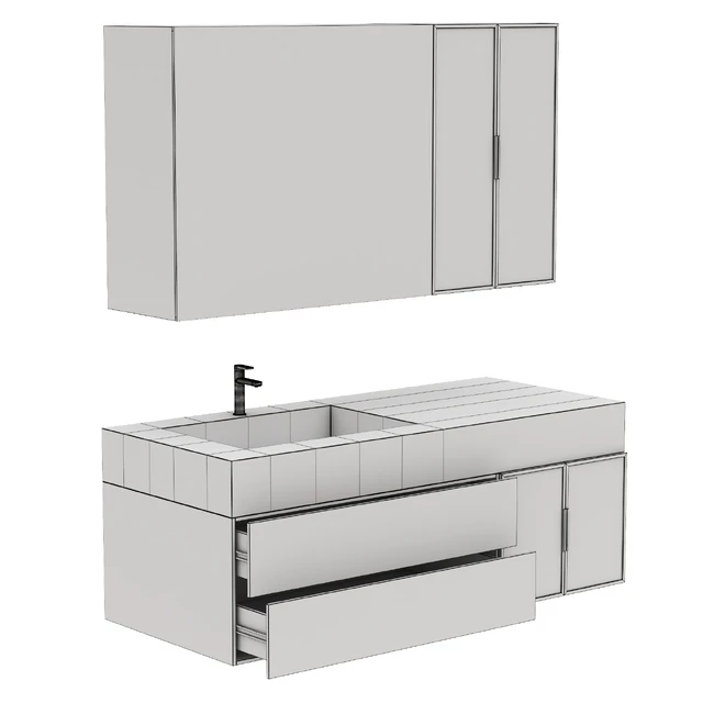 High QLO Bathroom Vanity with Sink — Descargar