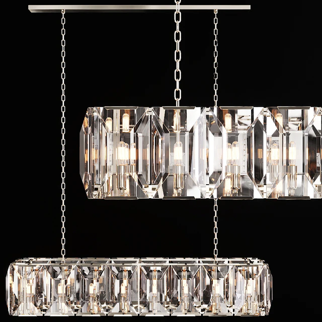 Restoration Hardware HARLOW CRYSTAL RECTANGULAR CHANDELIER 55 Nickel — Скачать