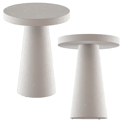 Круглый Журнальный столик Willy White Plaster Pedestal Side Table — Вид 1