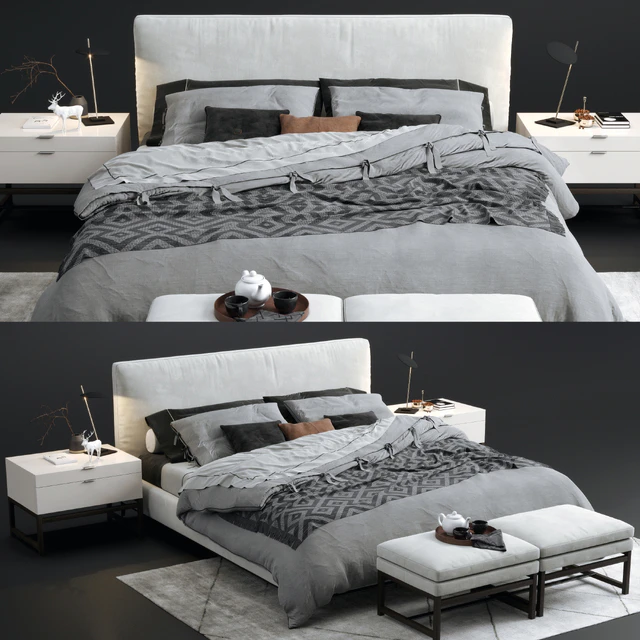 Minotti Andersen bed — Скачать