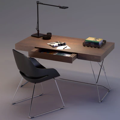 Maestrale Desk &amp; Eva Chair by Zanotta — Ver 3