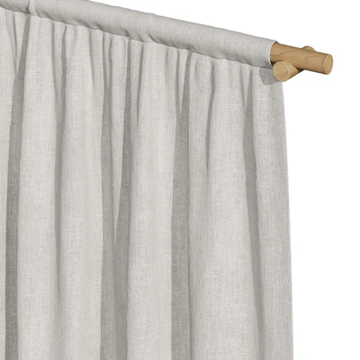 Linen curtains on a wooden cornice — Ver 3