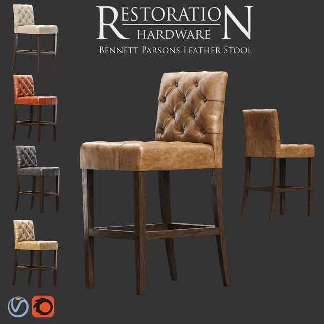 Restoration Hardware / Bennett Parsons Leather Stool — Descargar